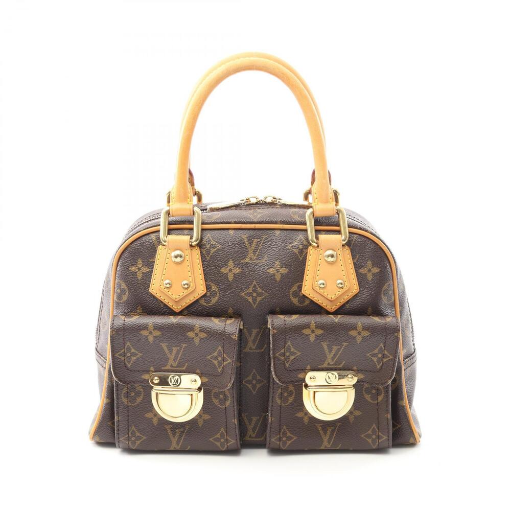 Louis Vuitton Manhattan Monogram Handbag Canvas Leather Brown